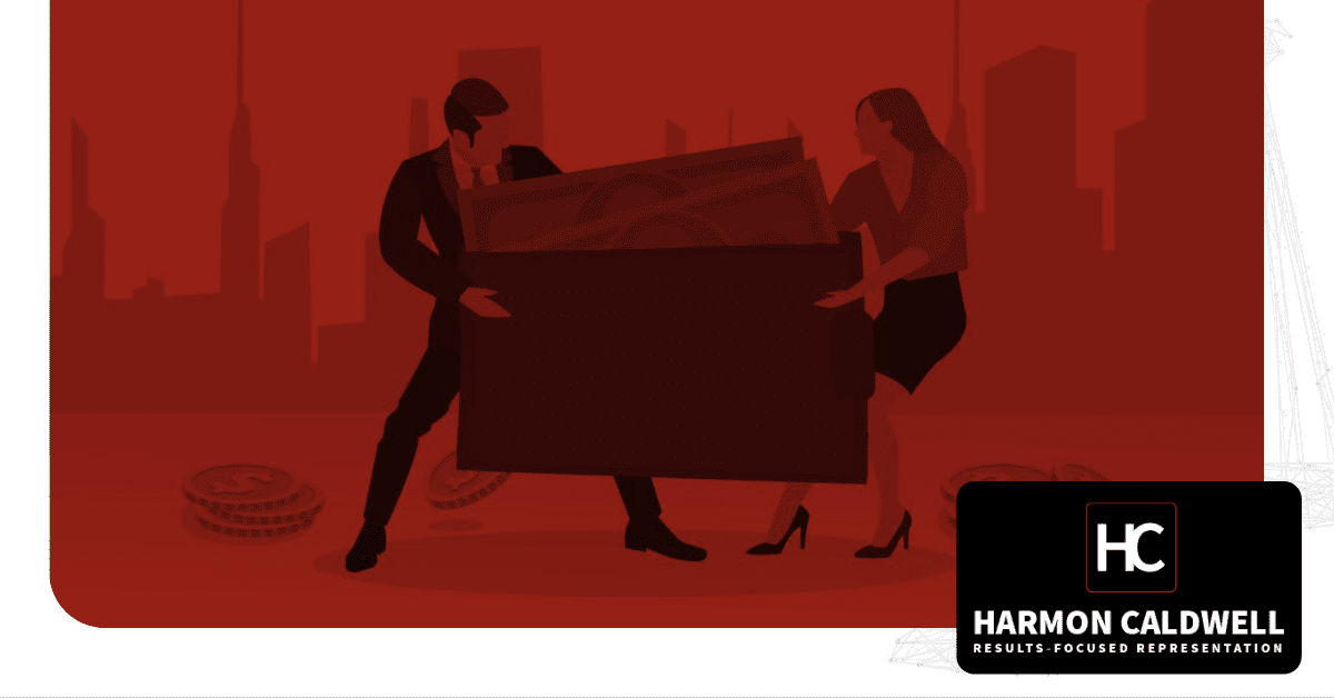 graphic of couple fighting over money